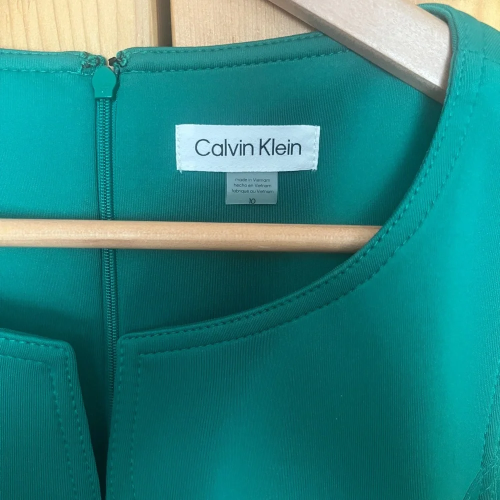 NWT Calvin Klein Midi Sleeveless Scuba Dress with Belt Sz 10 - Picture 6 of 10